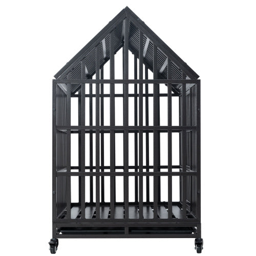 Heavy Duty Dog Kennel Pet Cage With Roof And Windows